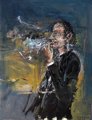 Pierluigi Romani; Smoker, 1966, Original Mixed Media, 41 x 32 cm. Artwork description: 241 Mixed Media on Paper      ...