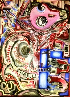 Ben Gonzalez; Sugar Skull, 2017, Original Painting Acrylic, 3.6 x 4.8 inches. Artwork description: 241 Dark. Abstract. Modern. Ben Gonzalez. Beautiful. Colorful.  Skull. Urban. New...