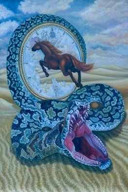 Olesya Novik; Rings Of The Time, 2006, Original Painting Oil, 85 x 125 cm. Artwork description: 241  Show to us wish of every human to be faster, than time   ...
