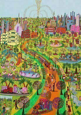 Raphael Perez, 'Luna Park Naive Painting ...', 2017, original Painting Acrylic, 140 x 200  x 3 cm. Artwork description: 2448 luna park naive painting naife artist painter raphael perezRaphael Perez is an Israeli artist known for his naive style paintings of Tel Aviv city.  His work captures the essence of the city and its urban landscape, highlighting its iconic buildings and sites.  PerezaEURtms paintings create ...