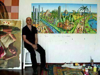 Raphael Perez, 'Naif Artist Folk Painters...', 2016, original Painting Acrylic, 120 x 120  x 3 cm. Artwork description: 3483  naive artists, naive artist, naive painting, naive art, naive paintings, folk artist, folk artists, folk art,          ...