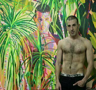 Raphael Perez, 'Queer Artist Raphael Pere...', 2017, original Painting Acrylic, 150 x 140  cm. Artwork description: 2103 Article about Raphael Perez homosexual gay art paintingsPride and Prejudice on Raphael Perezs ArtworkRaphael Perez, born in 1965, studied art at the College of Visual Arts in Beer Sheva, and from 1995 has been living and working in his studio in Tel Aviv.  Today Perez ...