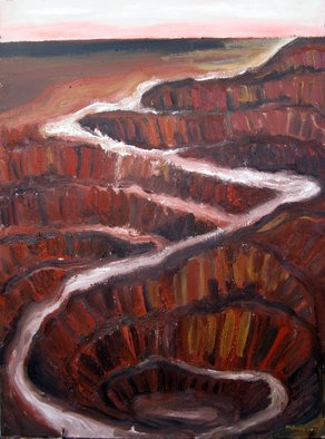 Charles Rajkovic; Painting, 2015, Original Painting Oil, 67 x 92 cm. Artwork description: 241  open cut mining ...