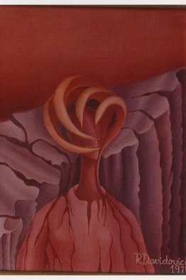 Raquel Davidovici; Metamorfosis, 1975, Original Painting Oil, 24 x 18 cm. 