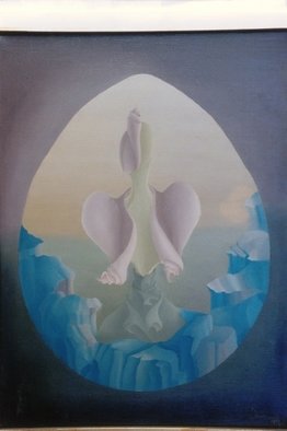 Raquel Davidovici; On The  Begining, 1978, Original Painting Oil, 55 x 40 cm. 