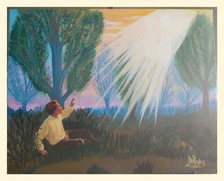 Diana Rojas; Joseph Smith, 2014, Original Painting Acrylic, 16 x 20 inches. Artwork description: 241 The First Vision ( also called the grove experience) refers to a vision that Joseph Smith said he received in the spring of 1820, in a wooded area in Manchester, New York, which his followers call the Sacred Grove. Smith described it as a personal theophany in which ...