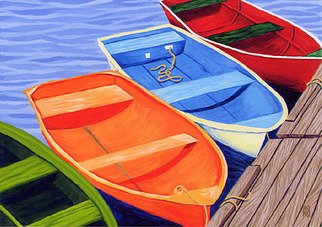 Renee Rutana; Ladies In Waiting, 2008, Original Painting Acrylic, 20 x 16 inches. Artwork description: 241 From my Cape Cod Rowboat Series.I found this quaint little marina in Falmouth at the Cape. ...