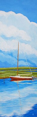 Renee Rutana; Reflecting On Summer, 2008, Original Painting Acrylic, 10 x 30 inches. Artwork description: 241 Medium: Liquitex Acrylic PaintsThis is another painting from my Cape Cod series. We were driving around and found this boat moored in Barnstable. The main colors are tones of Green, Cream, Rust, White and Blues. It has been painted in a Contemporary Realism style with lively, ...