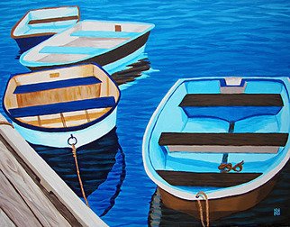 Renee Rutana; Rhythm And Blues, 2008, Original Painting Acrylic, 20 x 16 inches. Artwork description: 241  This auction is for an ORIGINAL Acrylic painting by award- winning artist, Renee Rutana. This is from the Cape Cod Rowboat Series.Found this quaint little marina in Falmouth at the Cape. The main colors are tones of Peacock Blue, Light Driftwood, Cream and Chocolate Browns. ...