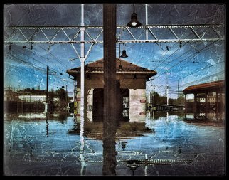 Robert Reinhardt; Wayne Junction, 2017, Original Digital Art, 24 x 18 inches. Artwork description: 241 Trainyards, Transportation, Floods, Philadelphia...