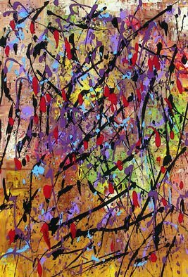 Robert Berry; Happy And Crazy, 1999, Original Painting Acrylic, 24 x 36 inches. Artwork description: 241      The Art of Jazz on canvas using acrylic and cern relief outliner paint.     ...