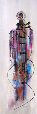 Robert Berry; Lady Guitar Soul, 2013, Original Painting Acrylic, 8 x 24 inches. Artwork description: 241  The Art of Jazz on canvas using acrylic and cern relief outliner paint. ...