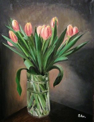 Vadim Amelichev; Tulips, 2016, Original Painting Oil, 60 x 80 cm. 