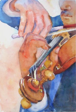 Roderick Brown; Hands At Play 1, 2011, Original Watercolor, 12 x 14 inches. Artwork description: 241        one of my many music and hands focussed paintings       ...