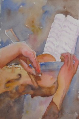 Roderick Brown; Hands At Play 2, 2011, Original Watercolor, 12 x 14 inches. Artwork description: 241         one of my many music and hands focussed paintings        ...