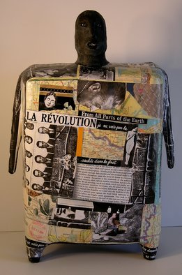 Ron Allen; La Revolution, 2007, Original Sculpture Mixed, 8 x 14 inches. Artwork description: 241  cement over steel armature, collaged pictures, varnish sealed ...