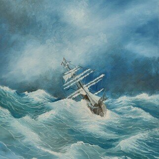 Ronald Lunn; Typhon, 2022, Original Painting Oil, 16 x 20 inches. Artwork description: 241 I ve never done a painting in a storm such as this and thought Id give it a try.  I m very pleased with the results ...