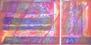 Rosalyn M. Gaier; Ribbons Of Summer, 1993, Original Printmaking Other, 60 x 30 inches. Artwork description: 241  Ribbons of Summer is a diptych, both sections made from several plates printed over each other....