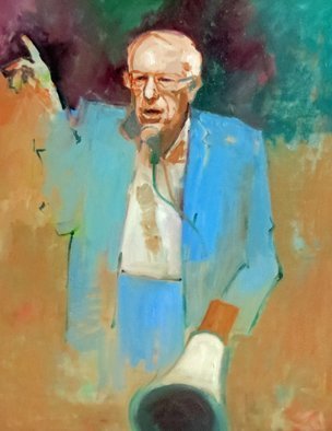 Jerry Ross; Feel The Bern, 2016, Original Painting Oil, 36 x 48 inches. Artwork description: 241  A portrait of Bernie Sanders, Democratic candidate for president in 2016. Exhibited at Brent- Wesley Gallery, Las Vegas. ...