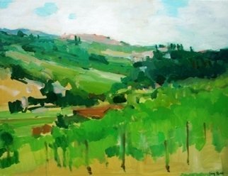 Jerry Ross; Umbrian Countryside Veduta, 2009, Original Painting Oil, 20 x 16 inches. Artwork description: 241  Lush countryside of Umbria ...
