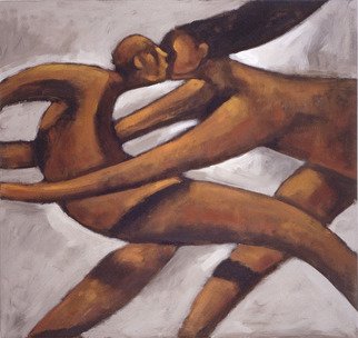 Alberto Ruggieri; Embrace, 2000, Original Painting Acrylic, 80 x 75 cm. Artwork description: 241 square, psiche, material, lovers, couple , love...