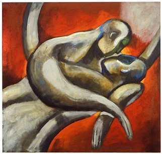 Alberto Ruggieri; Embrace, 2000, Original Painting Acrylic, 80 x 75 cm. Artwork description: 241 square, psiche, material, love...
