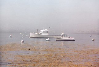 Ruth Zachary; Silver And Gold, 2012, Original Photography Color, 10 x 8 inches. Artwork description: 241 Silver And Gold because the lobster boats and the sea are silvery and the sea weed is golden.  The harbor of Monhegan Island, Maine.  ...