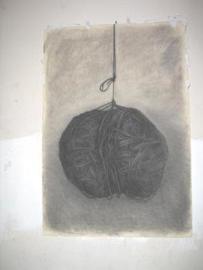 Salvatore Victor; Knit Ball, 2005, Original Drawing Charcoal, 30 x 40 inches. Artwork description: 241 charcoal on rives b. f. k. ...