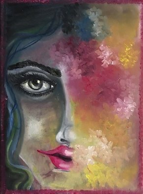 Sangeetha Bansal; New Beginning, 2019, Original Painting Oil, 9 x 12 inches. Artwork description: 241 A new year, a new beginning.  Life unfolds like the blooming of flowers.  Hope expresses itself through eyes.  There is an air of anticipation of things to come. . .  dreams to visualize and of beauty in just existing.  Life promises color, but there are also undertones of graying ...