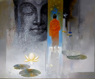 Sanjay Lokhande; Buddha Breathing, 2016, Original Painting Acrylic, 36 x 30 inches. Artwork description: 241 God, Buddha, Buddhism, Wall Decor, Acrylic, Canvas, Figurative, original  , Painting, original Painting, Art, Artist, ...