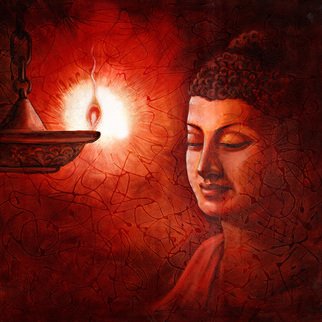Sanjay Lokhande; Buddha Reflection, 2016, Original Painting Acrylic, 24 x 24 inches. Artwork description: 241 The Painting is based on the Philosophy of the Buddha   Buddhism...