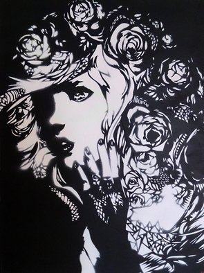Simon Brown; Roses Are Red, 2015, Original Other, 30 x 40 cm. Artwork description: 241  Experimentation with varied stencil cutting techniques to produce a distinct piece with lots intricate areas. ...