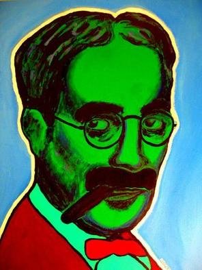 David Mihaly, 'Groucho', 2003, original Painting Acrylic, 20 x 24  x 1 inches. Artwork description: 1911 Pop portarait of Groucho Marx...