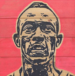 David Mihaly; Jesse Owens, 2017, Original Painting Acrylic, 10 x 10 inches. Artwork description: 241 Acrylic on wood portrait of U. S. Olympics hero Jesse Owens...