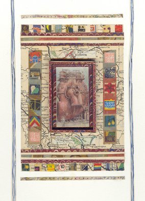 Robert H. Stockton; Mechanics Of The Human Heart, 2010, Original Mixed Media, 10 x 14 inches. Artwork description: 241 This mixed media piece combines a variety of vintage papers and opaque watercolor.  The heart of the title is contained within a small shadow box at the center of the composition.  The piece is matted with white museum board, under glass, and is framed to a size ...
