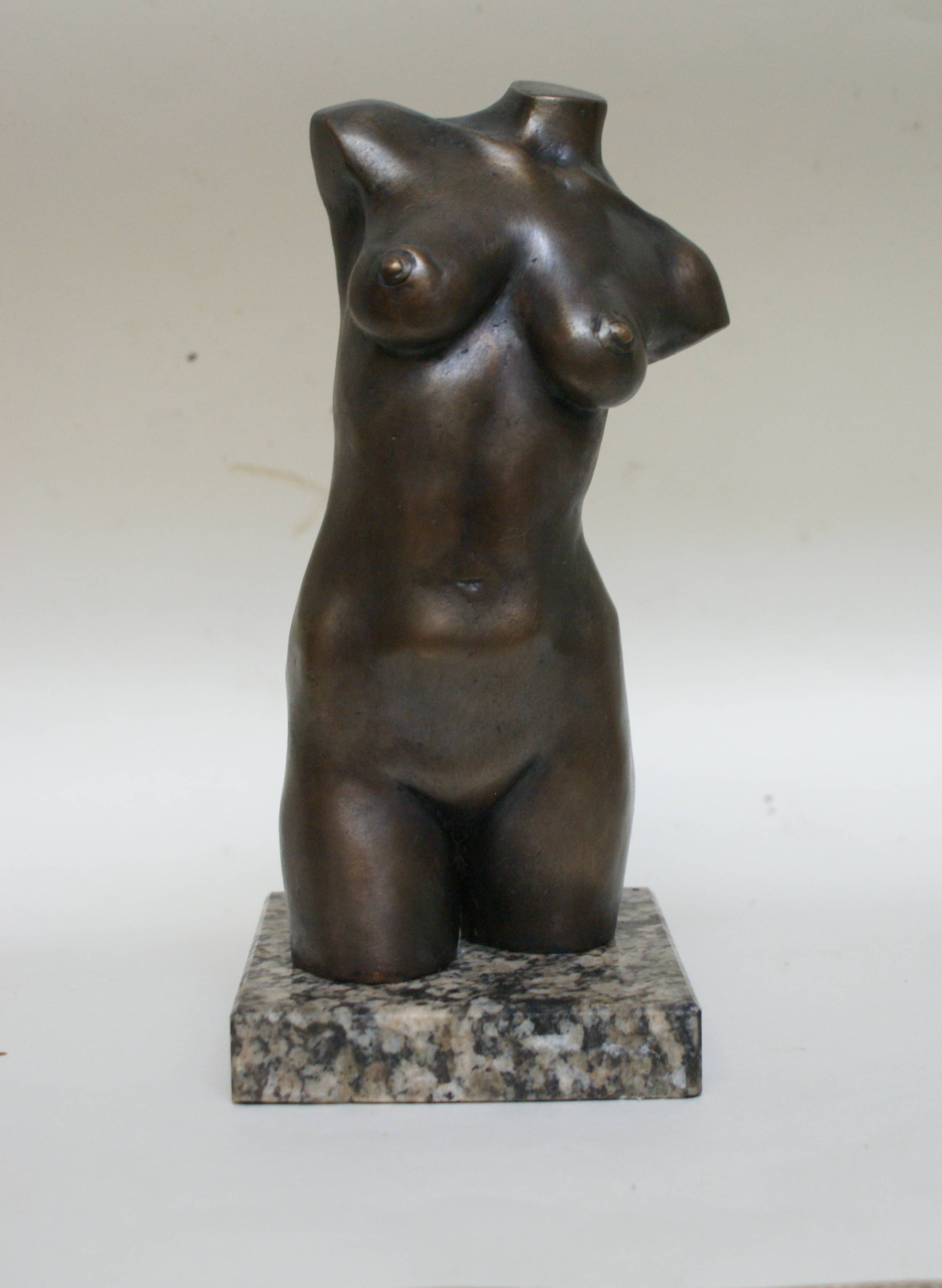 Serhii Brylov; Female Torso, 2020, Original Sculpture Bronze, 10 x 22 cm. Artwork description: 241 For many centuries, the image of a naked female nature, her beauty, grace has remained one of the most attractive themes in art.  The greatest artists sang the beauty of the naked female body in painting and sculpture...