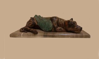 Serhii Brylov; Friend, 2022, Original Sculpture Bronze, 57 x 18 cm. Artwork description: 241 A dog is the most devoted pet, it will never betray its owner, but he must treat his pet responsibly. We are responsible for those who have been tamed...