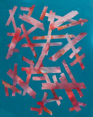 Setenay Ozbek; Untitled, 2010, Original Painting Acrylic, 30 x 50 cm. Artwork description: 241     birds, white, colour, love, red, modern, abstract     ...