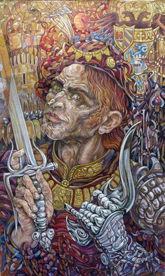 Giorgi Arutinov; KingofSwords, 2016, Original Painting Acrylic, 23 x 38 cm. Artwork description: 241   Inspired by archetypes encoded in a tarot deck symbolism. ...