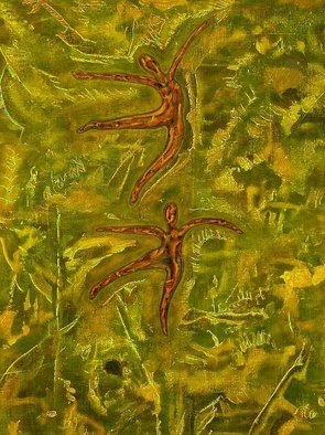 Wayne Lepage; Two Joyous Figures, 2007, Original Painting Acrylic, 37 x 57 inches. Artwork description: 241                Acrylic painted canvas                        ...
