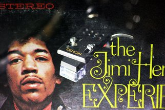 Shelley Catlin; Jimi Hendrix, The Experience, 2014, Original Photography Digital, 30 x 20 inches. Artwork description: 241  Jimi Hendrix, The Experience, Vinyl artwork, Denon, double exposure, rock n' roll 1970' s ...