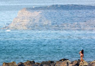 Shelley Catlin; Lookout, 2015, Original Photography Digital, 40 x 30 inches. Artwork description: 241     California shoreline, San Diego, vibrant colors, beach, bikini, rainbow      ...