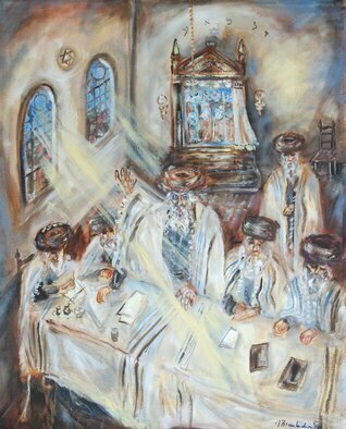 Shoshannah Brombacher; Trial Of The Shpoler Zeide 1, 2017, Original Painting Oil, 16 x 20 inches. Artwork description: 241 I am illustrating a book about the Shpoler Zeide, a famous Chassidic Rebbe, by Dr. J. Paull and J. Briskman. There are many stories about the Shpoler Zayda  or: Zeide . I made pastel drawings and oil paintings. They will be included in the book, but the originals ...