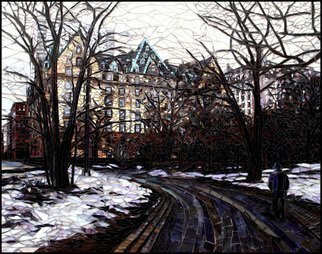 Sandra Bryant; Central Park In The Snow, 2014, Original Mosaic, 36 x 30 inches. Artwork description: 241  new york, new york city, central park, park, city, cityscape, urban ...