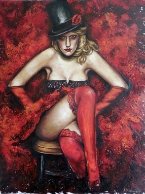 Tatiana Siedlova; Welcome To Burlesque, 2017, Original Painting Oil, 75 x 100 cm. Artwork description: 241 Oh, everyone whoaEURtms buying,Put your money in my handIf you want a little extra,Well, you know where I amSomething very darkIs playing with your mindItaEURtms not the end of days,Just a bump and grindShow a little more,...