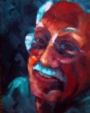 Sue Johnson; Errol, 2011, Original Painting Oil, 11 x 14 inches. Artwork description: 241  I was messing around with wet on wet painting and fell into making small portraits of friends.  This is my partner, Errol.  He is a consistently happy kind of guy.  Lucky me.     ...