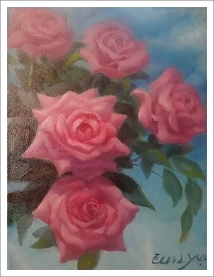 Eun Yun; Rose, 2019, Original Painting Oil, 9 x 12 inches. 