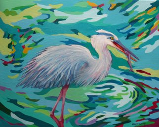 Sharon Nelsonbianco; Curious Birds JEFFREY, 2014, Original Painting Acrylic, 20 x 16 inches. Artwork description: 241             contemporary art, acrylic painting, waterscape, birds, , nature, water, tranquility, peace, wildlife, , series format, Sharon Nelson- Bianco, southern artist, , colorful, colorist, Florida, water birds, expressionist, Florida artist, Florida, wildlife, water fowl, vivid, expressionism            ...