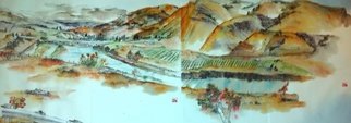 Debbi Chan, 'a trip to Lewiston  in Au...', 2016, original Artistic Book, 60 x 23  x 1 inches. Artwork description: 2703  These album leaves are part of a larger 70 continuous story painting in a folding album.  ...