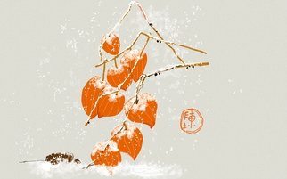 Debbi Chan; Chinese Lantern In Snow, 2017, Original Digital Art, 8 x 10 inches. Artwork description: 241 This digital painting was done using a Samsung S note APP. ...